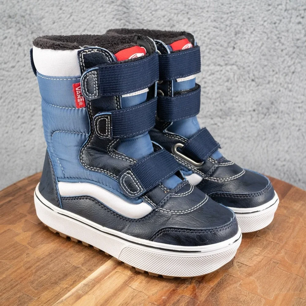 VANS Snow-Cruiser V Vansguard Winter Boots Kids Size‎ 13 Blue Faux Fur Lined